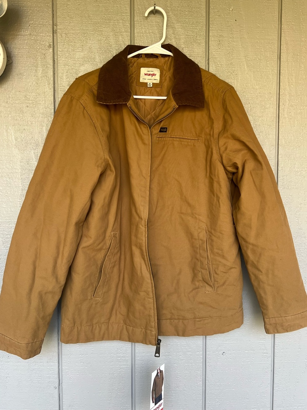 Wrangler Brown Canvas Jacket with Dark Brown Corduroy Collar